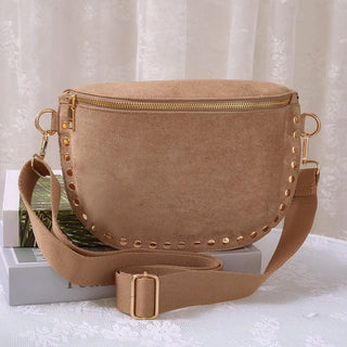 Carrie Suede Studded Bag