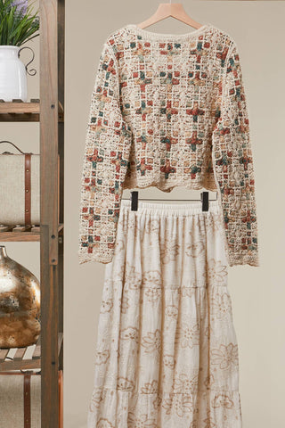 Boho Tapestry Crochet Sweater