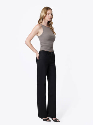 Black High Rise Wide Leg Jeans