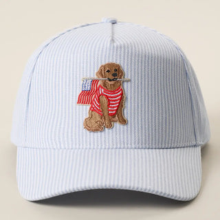 Golden Retriever American Flag Baseball Cap
