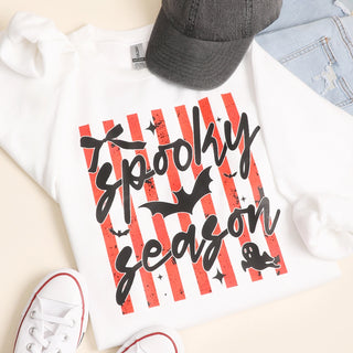Spooky Season Striped Sweatshirt