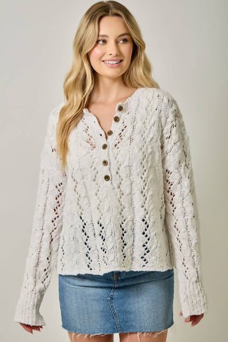 Cloud Soft Crochet Henley