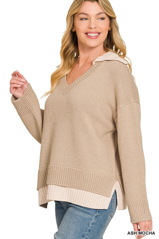 Preppy Contrast Pullover