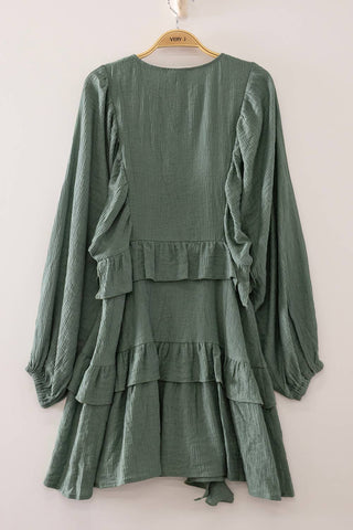 Sage Cascade Dress