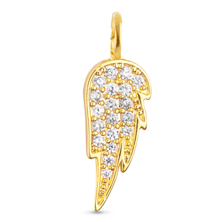 CZ Angel Wing Charm - Gold