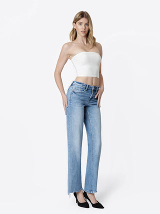 Vibrant Mid Rise Wide Leg Jeans