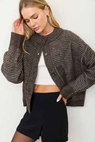 Cocoa Tweed Cardigan