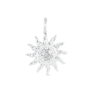CZ Sun Charm - Silver