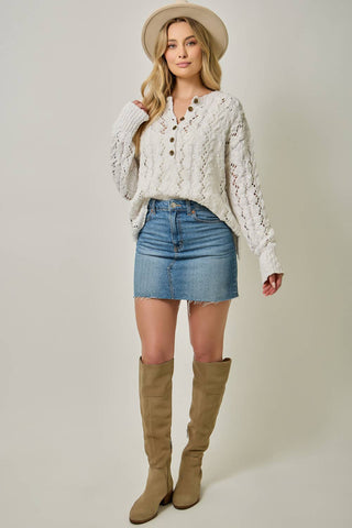 Cloud Soft Crochet Henley