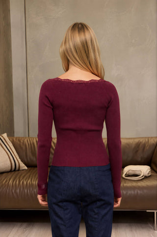 Fitted Lace Henley